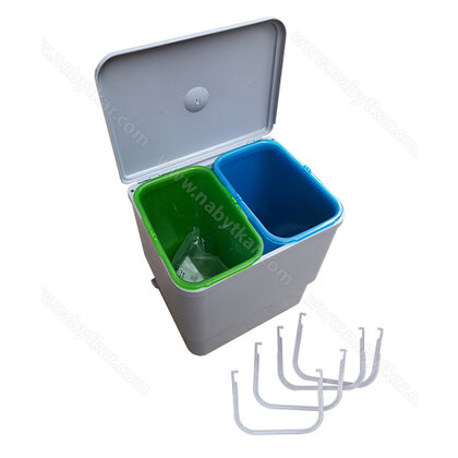 Kôš na odpadky s autom.otváraním 2 X 8L 312x237x340mm, sivý /LC