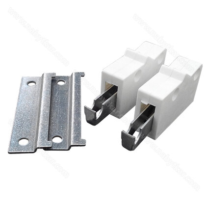 Záves na montážnu lištu typ 3, ľavá +pravá strana s lištou 80mm (2x) biely /LC