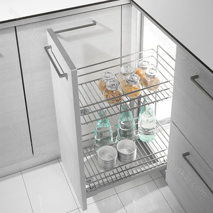 Cargo Quadro 40X47-2P.(346x477x534) spodné uch..skrytý výsuv s tlmením Salice, chróm 