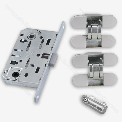 SADA: zámok AGB-WC-DM96-LM96 nikel+protikus+2x záves Eclipse bez podložky SADA: zámok AGB-WC-DM96-LM96 nikel+protikus+2x záves Eclipse bez podložky