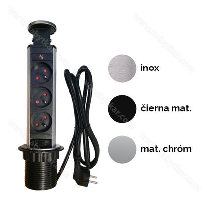 Stolová vyťahovacia 3 - zásuvka SLIM (fi 60 mm) Stolová vyťahovacia 3 - zásuvka SLIM (fi 60 mm)