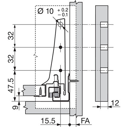 Antaro bočnice 378K5002SA,500 mm,  šedé / Blum 