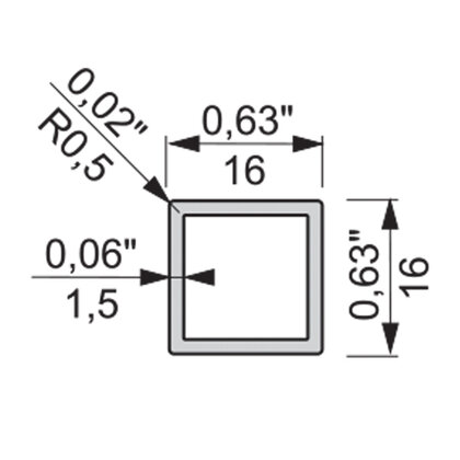 IQube 16 profil L:3,5m C-35 čierny
