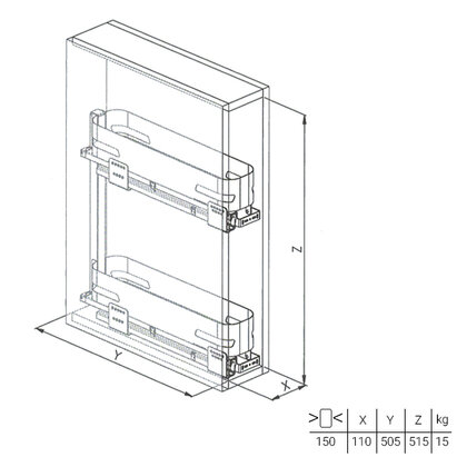 Cargo košík "15" MATERIA 002M, Antracit / SIGE