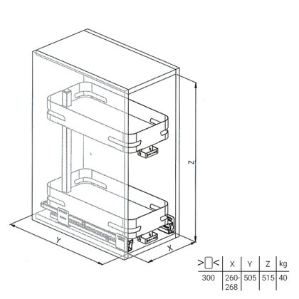 Cargo košík "30" MATERIA 004M, Antracit / SIGE Cargo košík "30" MATERIA 004M, Antracit / SIGE