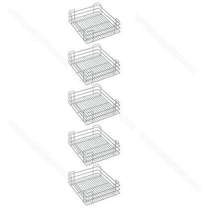 Košíkový set k potrav.košu 255, šírka: 300mm, počet políc: 5ks, chróm / SIGE Košíkový set k potrav.košu 255, šírka: 300mm, počet políc: 5ks, chróm / SIGE