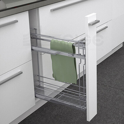 Cargo košík "15" GREEN LINE 002P, bočný-s tlmením,na utierky, chróm / SIGE Cargo košík "15" GREEN LINE 002P, bočný-s tlmením,na utierky, chróm / SIGE