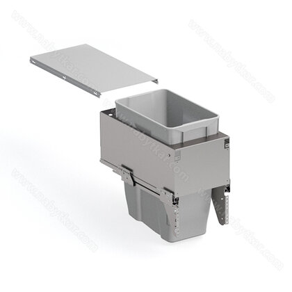 Odpadkový kôš 574, pre šírku: 300mm, s tlmením a uchytením na dvierka, 264x500x560,35l, sivý / SIGE Odpadkový kôš 574, pre šírku: 300mm, s tlmením a uchytením na dvierka, 264x500x560,35l, sivý / SIGE