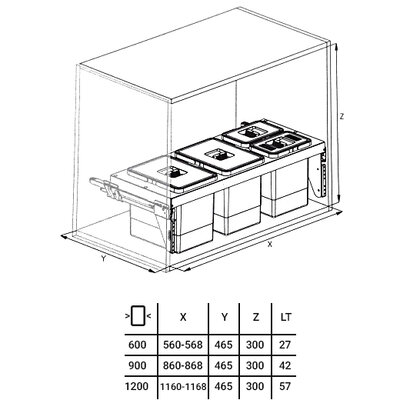 Odpadkový kôš 700B, s tlm. a uch. sivý / SIGE Odpadkový kôš 700B, s tlm. a uch. sivý / SIGE
