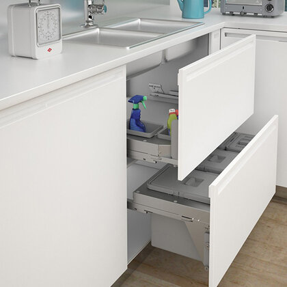 Výs. polica pod drez s plast.miskami 700A, s uch.bočný, Grey- šedá / SIGE Výs. polica pod drez s plast.miskami 700A, s uch.bočný, Grey- šedá / SIGE