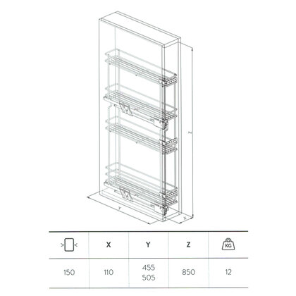 Cargo košík "15" GREEN LINE 249, bočný-s tlmením,110x500x850 mm / SIGE Cargo košík "15" GREEN LINE 249, bočný-s tlmením,110x500x850 mm / SIGE