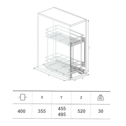 Cargo košík "40" GREEN LINE 003G, spodný-s tlmením / SIGE