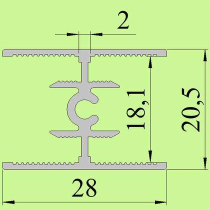 LUX Profil prechodový-M18,  hliník