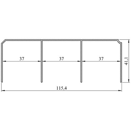 LUX Koľaj vrchná 3-radová-M18,  hliník