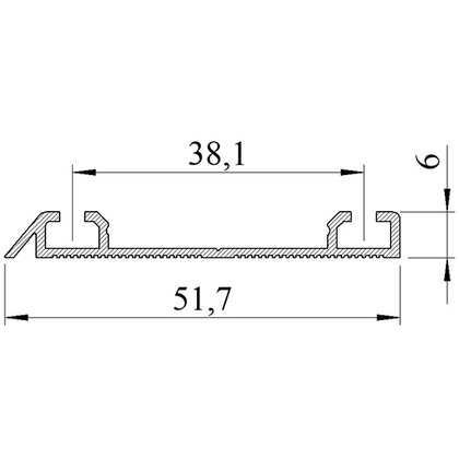 LUX Koľaj spodná, REVERSE-M18, hliník