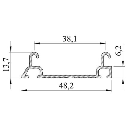 LUX Koľaj spodná, CONVEX-M18, hliník