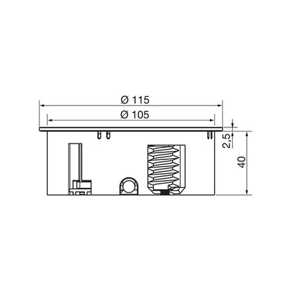 Stolová otočná zásuvka TWIST 931.032 2Z 1x230V+ 1x USB nabíjačka 2,0m kábel, inox / čierna