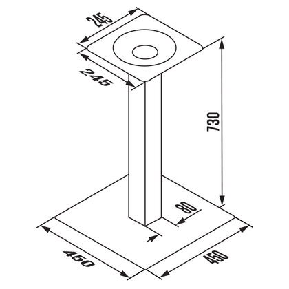 Centrálna noha barová - HD271 - 450x450x730 mm,(15 kg) čierna
