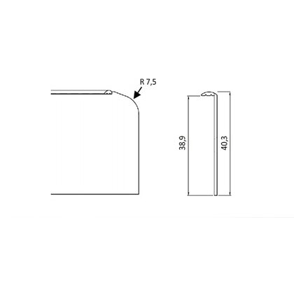 LPD EGGER 2obl. 38x600-R1.5, bočná, hliník LPD EGGER 2obl. 38x600-R1.5, bočná, hliník