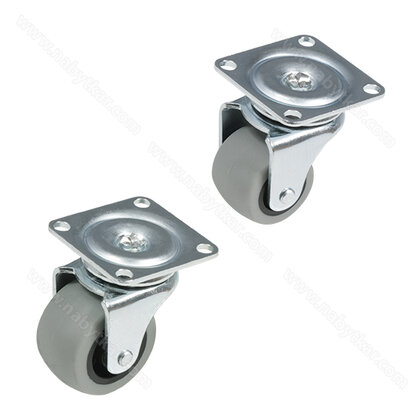 Nábytkové  koliesko s platničkou pogumované, sivé