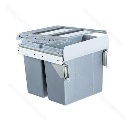 Kôš na odpadky IR630, 27+27l, tlmiaci doťah a uch.na dvierka,do 600 mm (562-568x403x358) sivý /Irone