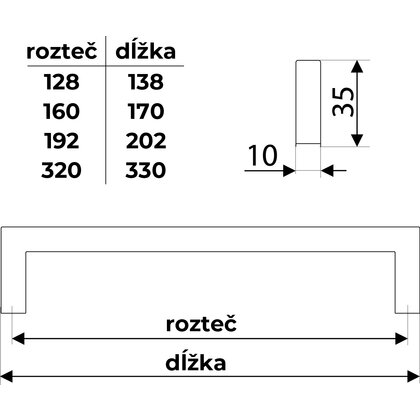 Madlo UU86-128 mm inox / Gamet