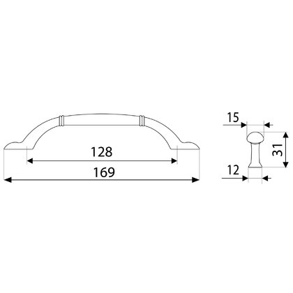 Madlo Anello UR49-128 mm patyna nikel / Gamet