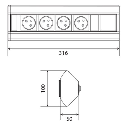  Zás. lišta pre nást. a roh. montáž Corner