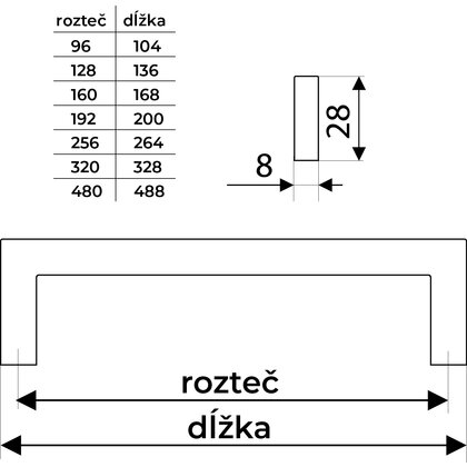 Madlo UN34, chróm / Gamet Madlo UN34, chróm / Gamet
