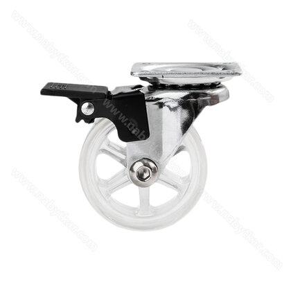 Transparentné koliesko OTO fi50mm splatničkou a brzdou