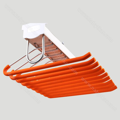 Výsuvný vešiak s tlmením 10 ramenný na nohavice typ U pre širku 500mm (360x460x130 mm)