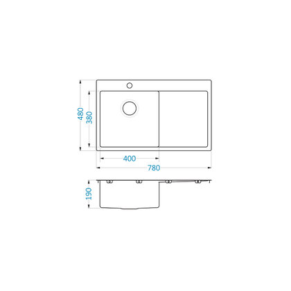Drez VK-1030-780x480x190x1,0mm INOX / Alveus Drez VK-1030-780x480x190x1,0mm INOX / Alveus