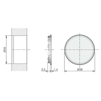 Krytka pre excenter 35 mm , biela