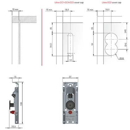 Závesné kovanie LIBRA H1 s príslušenstvom 