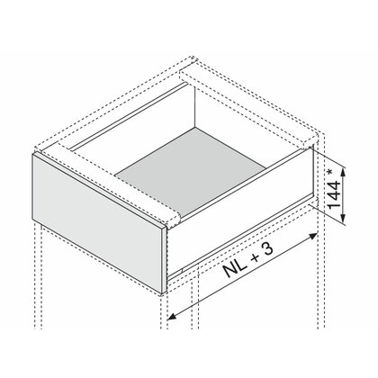 Legrabox, bočnice 770K5002S Orion sivá matná, 500 mm /Blum Legrabox, bočnice 770K5002S Orion sivá matná, 500 mm /Blum