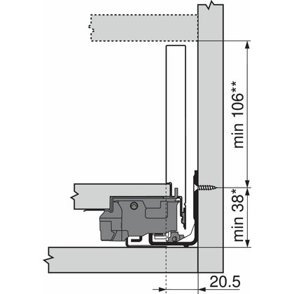 Legrabox, bočnice 770K5002S Orion sivá matná, 500 mm /Blum Legrabox, bočnice 770K5002S Orion sivá matná, 500 mm /Blum