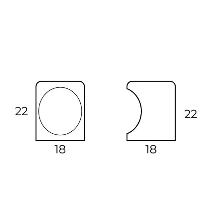Madlo F261 18x22 čierne
