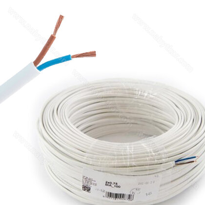 Kabel 2x 0,75 mm biely (bal:100 bm) Kabel 2x 0,75 mm biely (bal:100 bm)