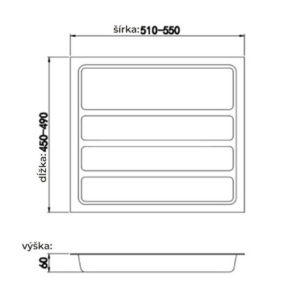 Príborník LUX do 600mm (550x490x60)
