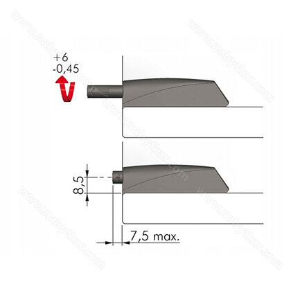 K-PUSH TECH systém na dvierka naložený silný 20mm s magnetom, biely
