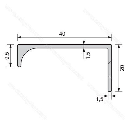 Madlo U09 rádius R9 hliník