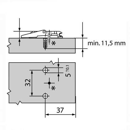 Krížová montážna platnička INSERTA 174H7100I / Blum