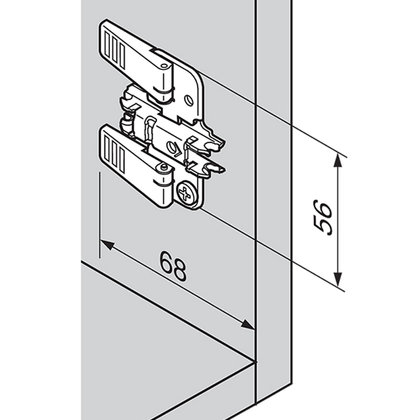 Krížová montážna platnička 3 mm INSERTA 174H7130I / Blum