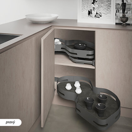 Erg.roh.kôš MATERIA 371, 2 pol. pravý 450 mm, Antracit / SIGE