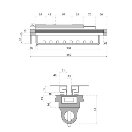 Výsuvný vešiak s tlmením pre širku 500mm (450x100x130 mm) 