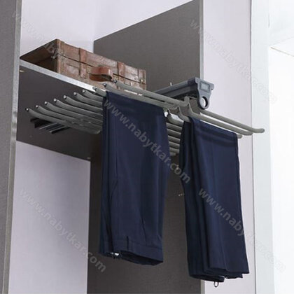 Výsuvný vešiak s tlmením 2 ramenný na nohavice typ V pre širku 700mm 