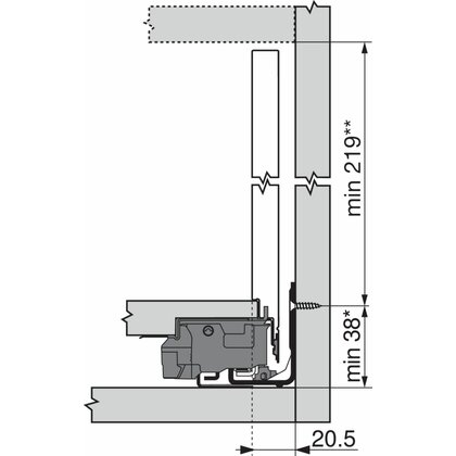 Legrabox, bočnice 770F4502S Orion sivá matná, 450 mm /Blum