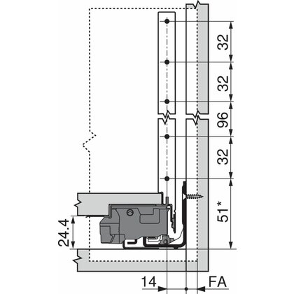 Legrabox, bočnice 770F4502S Orion sivá matná, 450 mm /Blum