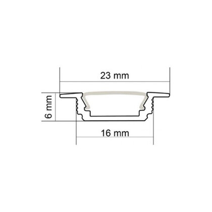 LED PROFIL - Zafrézovatelný profil 6X16mm, 3m (bez krycej lišty)/CP LED PROFIL - Zafrézovatelný profil 6X16mm, 3m (bez krycej lišty)/CP