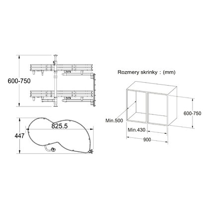 Erg.roh.kôš ASTON "90" 2 pol. pravý s tlmením, antracit / Iron Line
